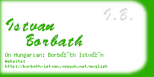 istvan borbath business card